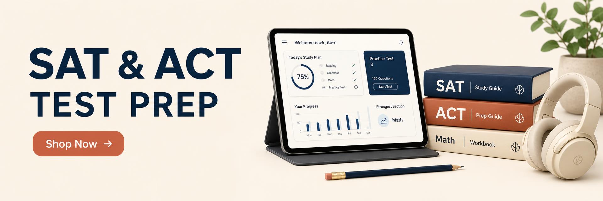 Shop SAT, ACT, and AP test prep books on Amazon